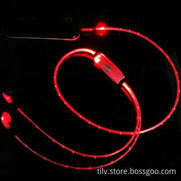 2014 EL Music Lighting earphones with 3.5mm plug, from China manufacturer